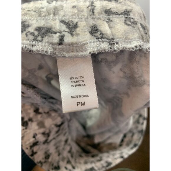 Muk Luks Womens Stretch Jogger Pants PM Cotton/Spandex Blend Black/White Camoufl - Picture 3 of 6